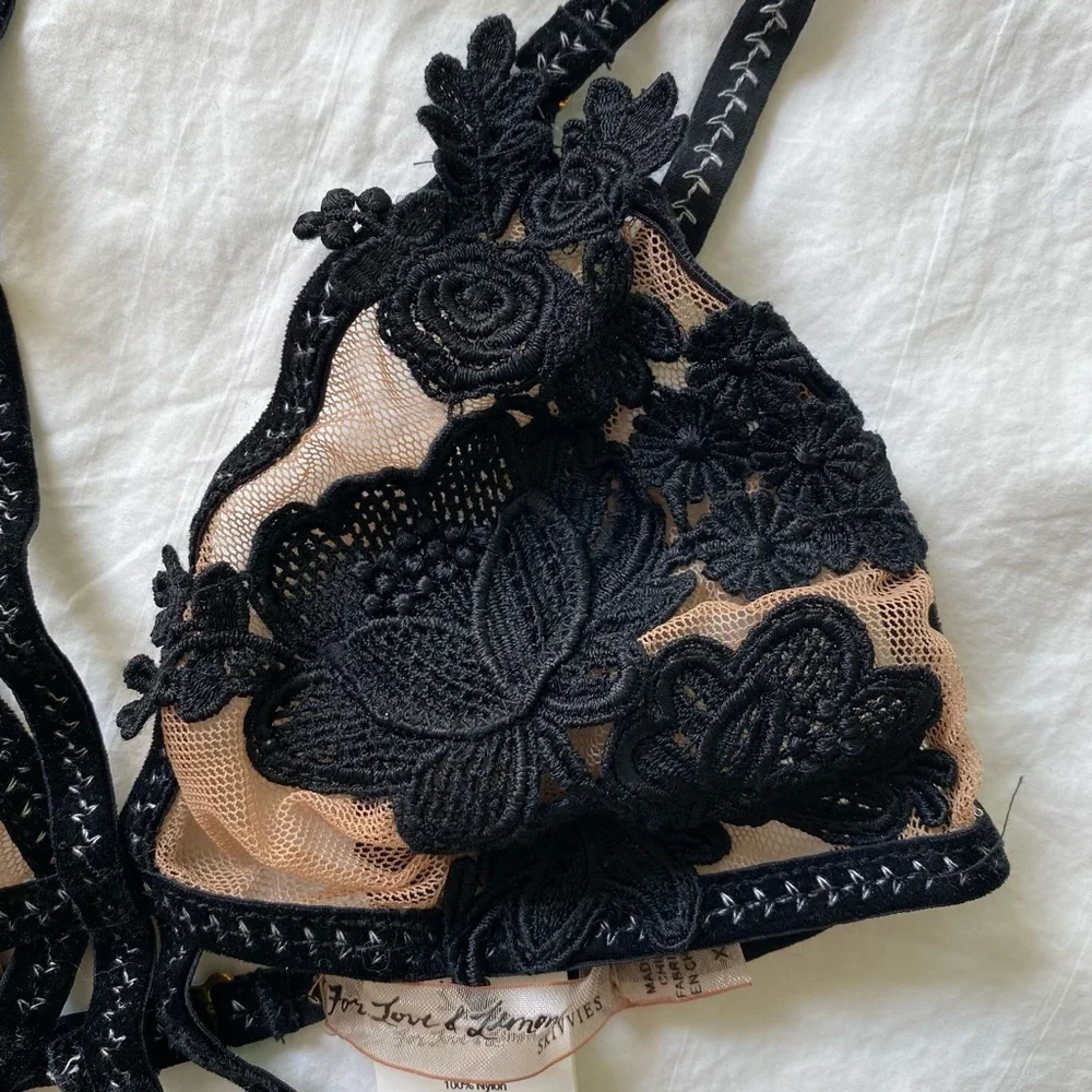 Rare For Love & Lemons Skivvies Rylee Rose Bondage Bralette – size XS NWOT - Picture 6 of 8